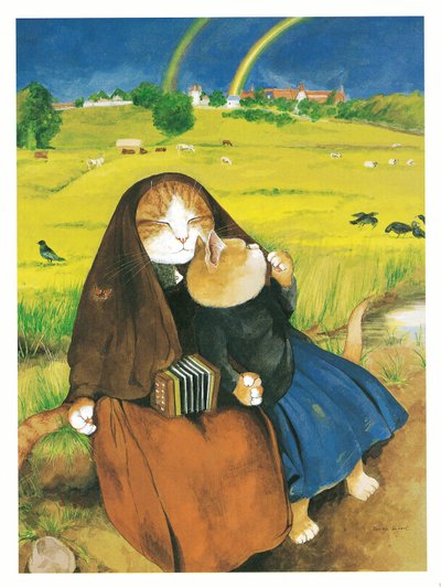 Illustration from Pre-Raphaelite Cats by Susan Herbert
