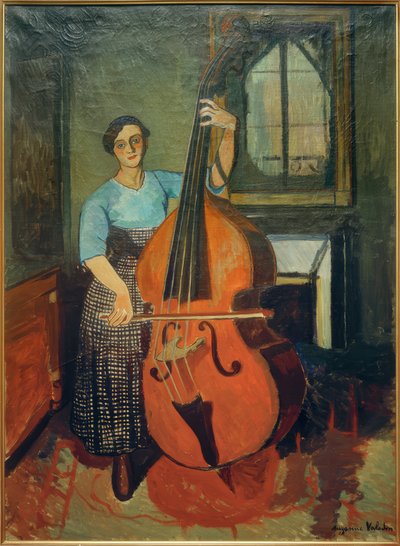 Woman with Double Bass by Marie Clementine (Suzanne) Valadon