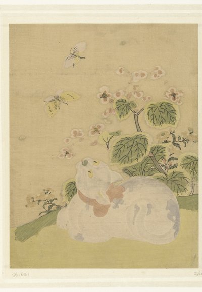 Cat and Butterflies by Suzuki Harunobu (attributed to)