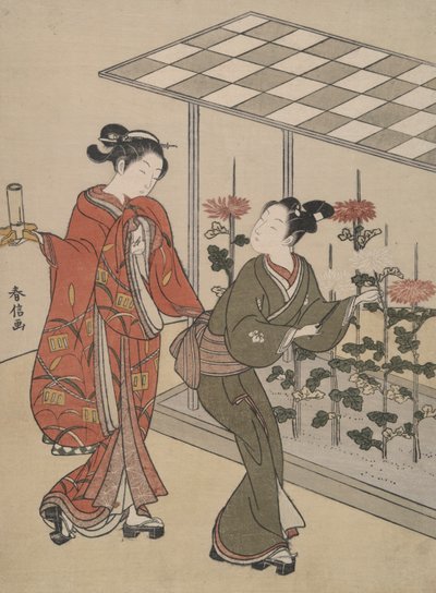 Chrysanthemum Viewing by Suzuki Harunobu