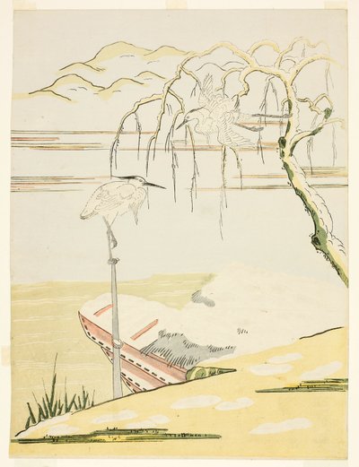 Egrets in the Snow by Suzuki Harunobu