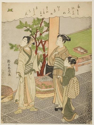 Freeing a Captured Bird by Suzuki Harunobu