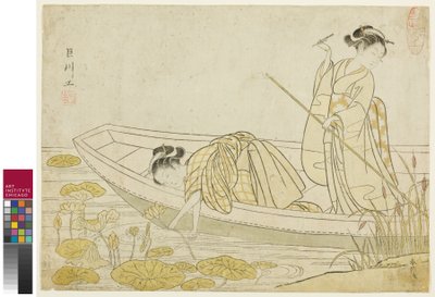 Gathering Lotus Flowers, 1765 by Suzuki Harunobu