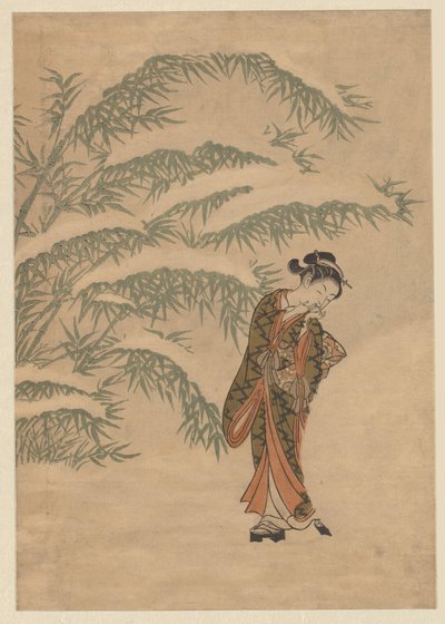 Girl and Snowball by Suzuki Harunobu