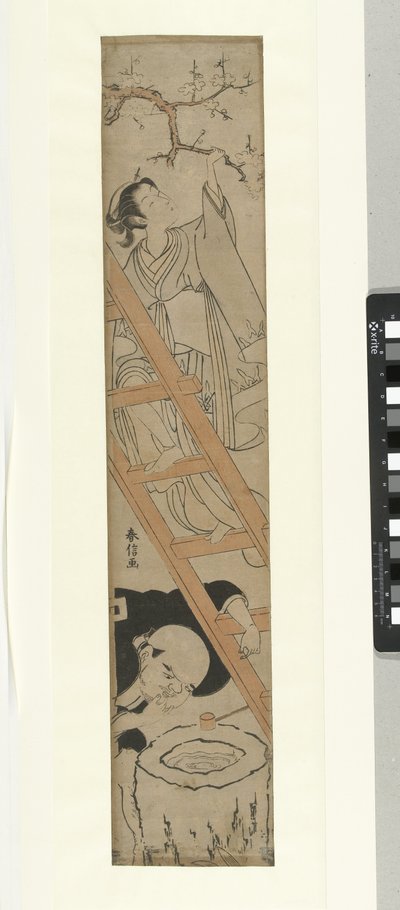 Girl on Ladder by Suzuki Harunobu