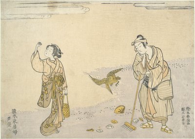 Raking Reeds: Eastern Beauties on the Beach by Suzuki Harunobu