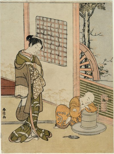 The Sleeping Tea-Boy (parody of Hokaso) by Suzuki Harunobu