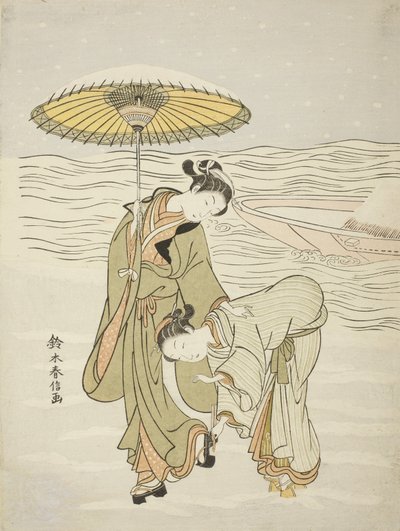 The Snow-Clogged Geta by Suzuki Harunobu