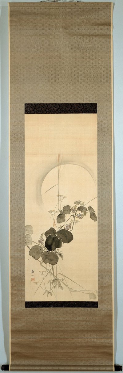 Autumn Grasses Under a Full Moon by Suzuki Kason