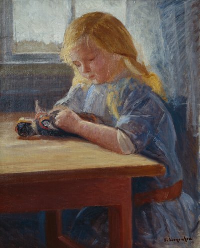 Girl Playing with Doll by Sven Jorgensen