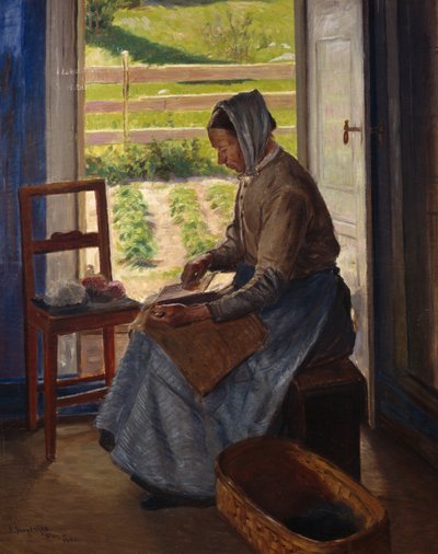Woman Carding by Sven Jorgensen