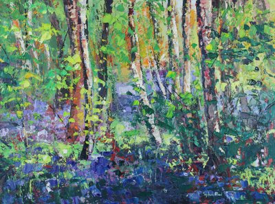 Bluebells and Dancing Leaves by Sylvia Paul