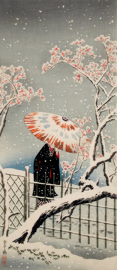 Plum Tree in Snow by Takahashi Hiroaki