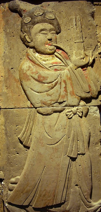 Stele Depicting a Musician by Tang Dynasty Chinese School