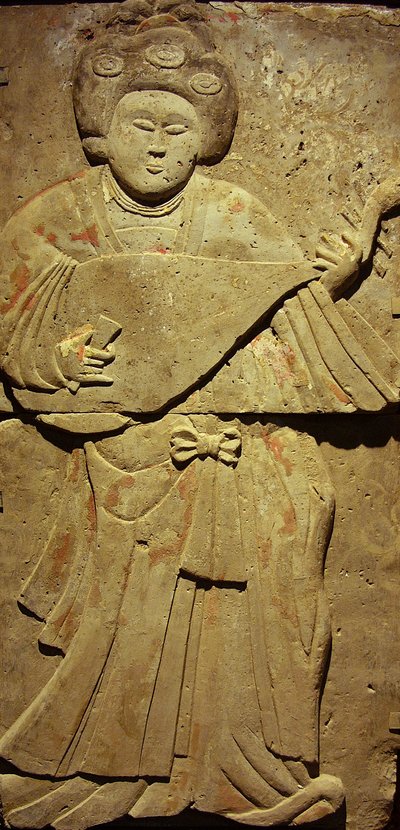 Stele Depicting a Musician by Tang Dynasty Chinese School