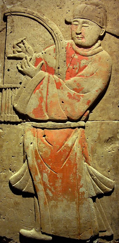 Stele Depicting a Musician by Tang Dynasty Chinese School
