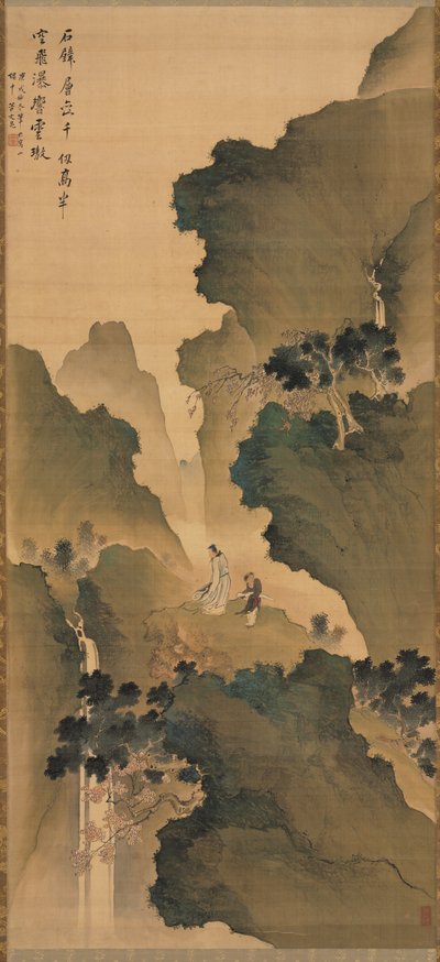 Watching a Waterfall by Tani Buncho