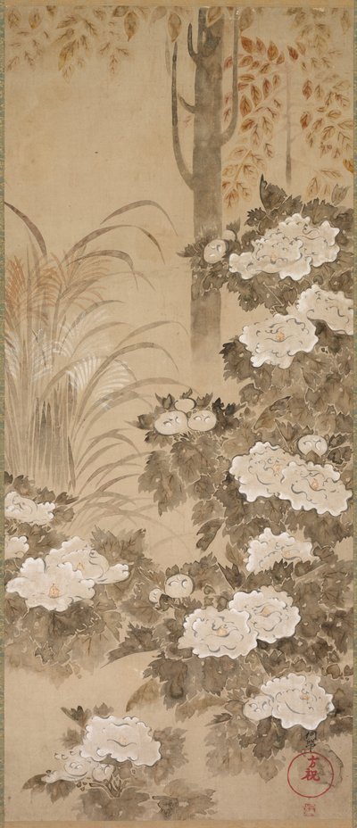 Flowers and Foliage of Autumn, mid 1700s by Tatebayashi Kagei