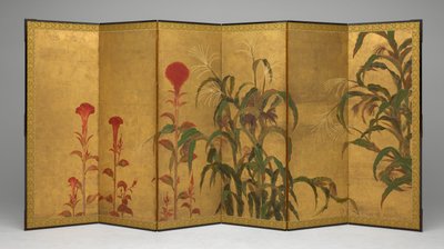 Maize and Cockscombs by Tawaraya Sotatsu