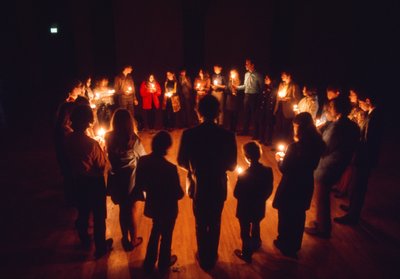 Jewish Youth Worshiping in Friendship Circle by Ted Spiegel
