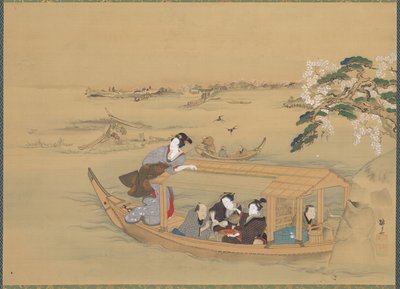 Pleasure Boat on the Sumida River by Teisai Hokuba