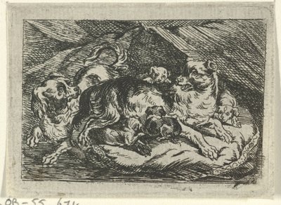 Nest with Puppies by Tethart Philip Christian Haag