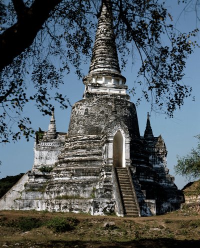 A stupa of the buddhist temple by Thai School