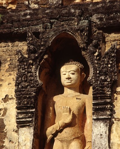 Buddha on Chedi, Davaravati Period by Thai School
