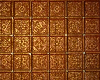 Ceiling of a Lanna temple by Thai School