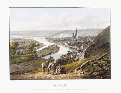 Rouen, Seen from Bon-Secours, 1823-1826 by Thales Fielding