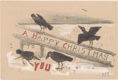 Christmas Card with Four Crows by Theo van Hoytema
