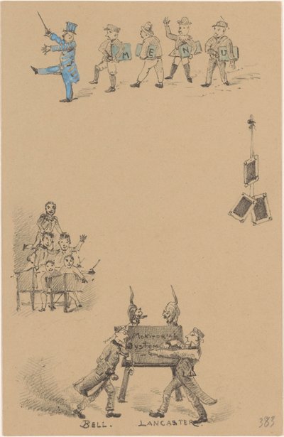 Menu Card with Teachers and Students by Theo van Hoytema