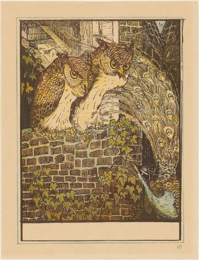 Two Owls on a Wall by Theo van Hoytema