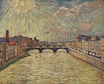 Arno Bridge in Florence I by Theo von Brockhusen