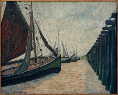 Sailboat in Nieuport by Theo von Brockhusen