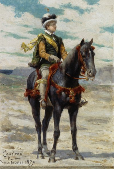 Young man on horseback by Theobald Chartran