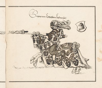 Book on Tournaments: Jouster Facing Left by Theobald Senefelder