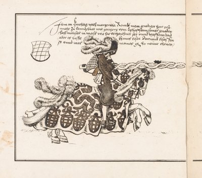 Book on Tournaments: Jouster Facing Right by Theobald Senefelder