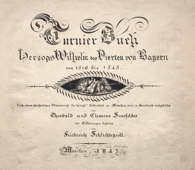 Book on Tournaments: Title Page by Theobald Senefelder