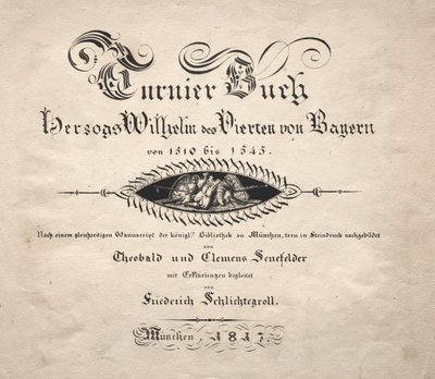Book on Tournaments: Title Page by Theobald Senefelder