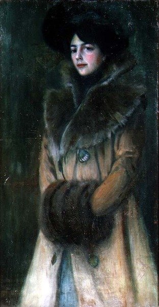 Lady with a Fur Muff by Theodor Bruckner