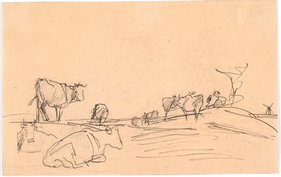 Landscape with Lying and Standing Cows by Theodor Philipsen