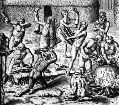 Scene of cannibalism by Theodor de Bry