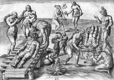 Timucuan Indians Treat the Sick by Theodor de Bry