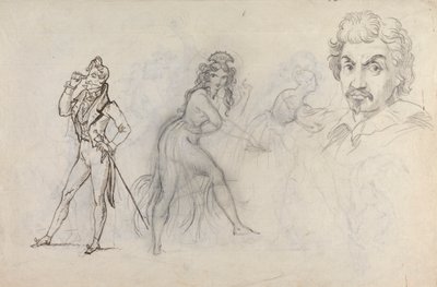 Sheet of Sketches by Theodor von Holst