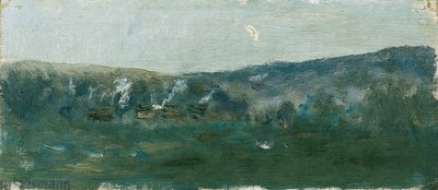 Hilly Landscape with Crescent Moon by Theodor von Hormann