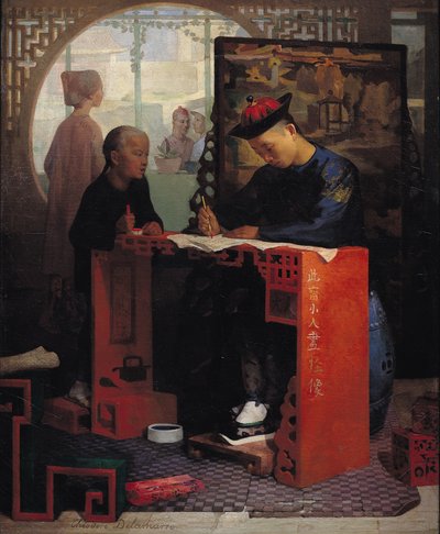 The Young Chinese Scribe by Theodore Delamarre