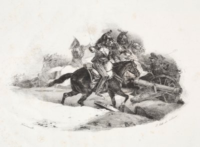Cuirassiers Charging an Artillery Battery by Theodore Gericault