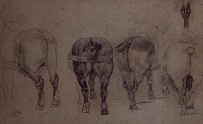 Harnessed Horses by Theodore Gericault