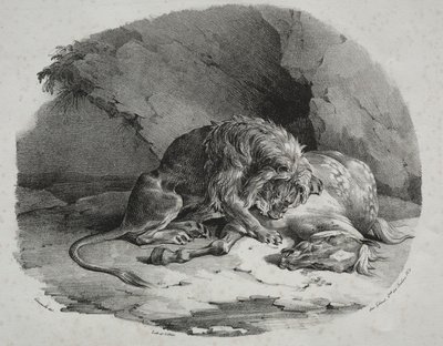 Horse Devoured by a Lion by Theodore Gericault